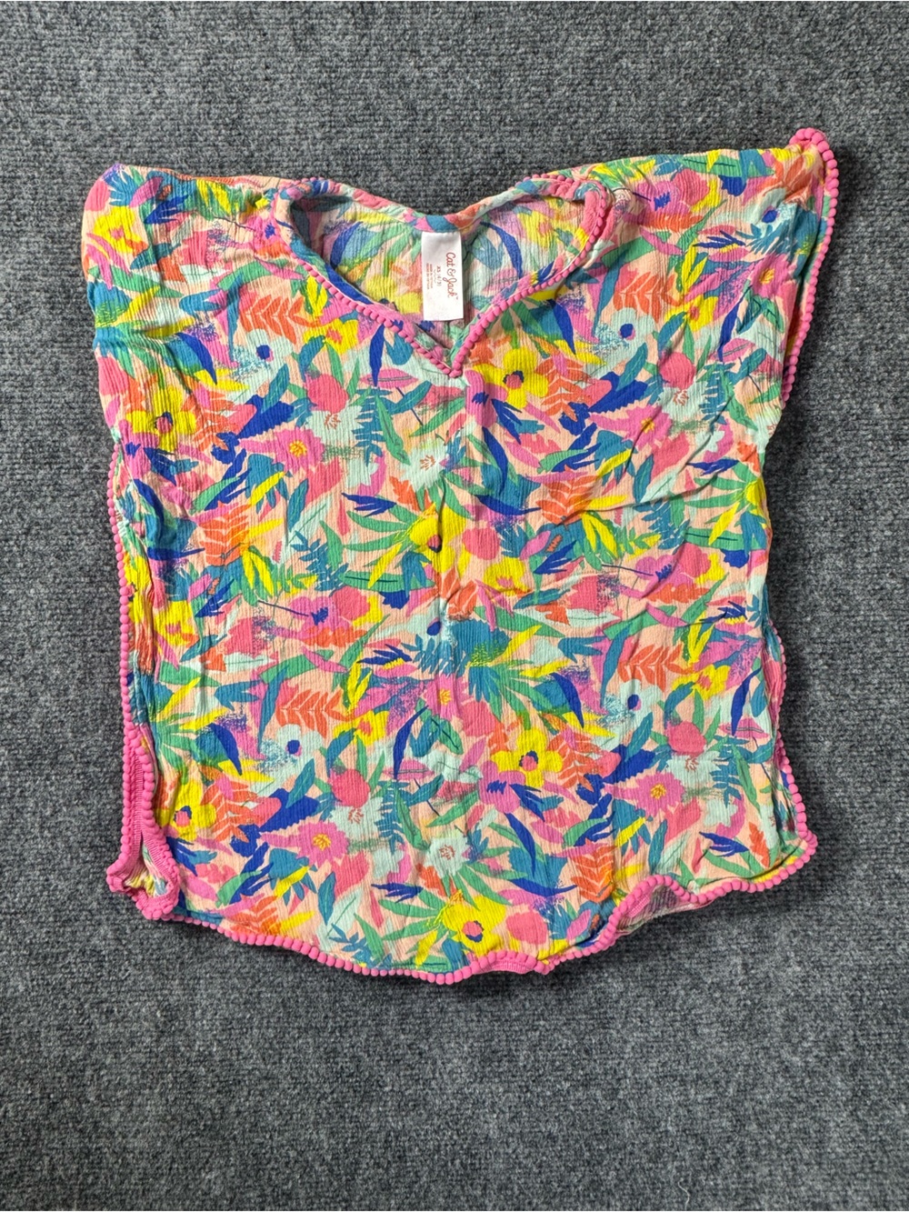 Cat & Jack Pink Floral Multicolor One-Piece Footie